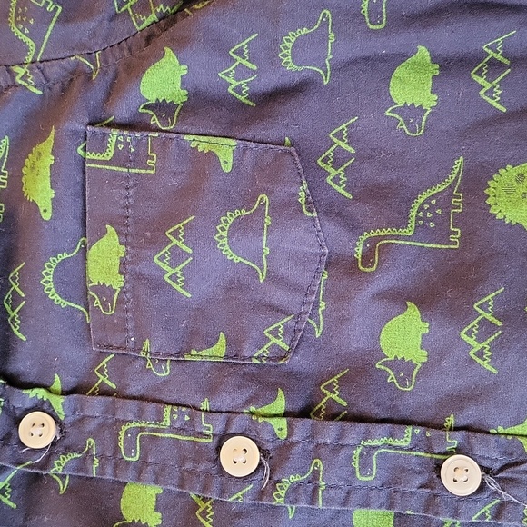 Dinosaur print cotton button down shirt - Picture 4 of 4